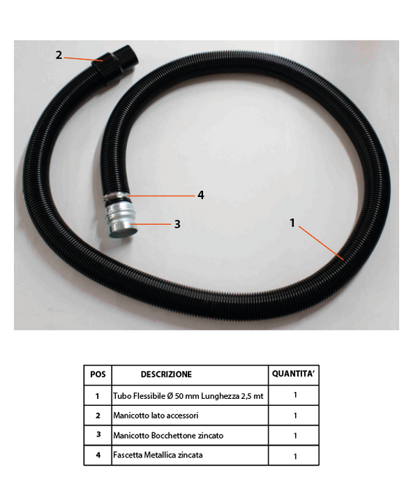 Tubo Flessibile Ø50 + manicotti
